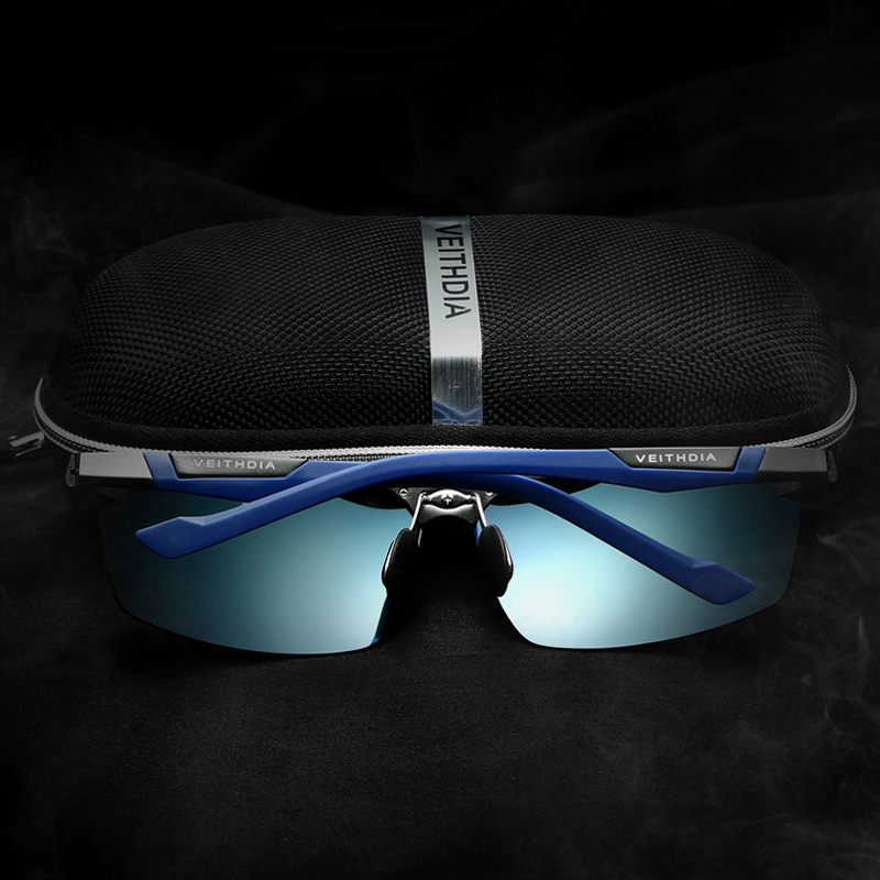 VEITHDIA Brand Aluminum Magnesium Sunglasses Polarized Men Coating Mirror Driving Sun Glasses oculos Male Eyewear 8589 with original box