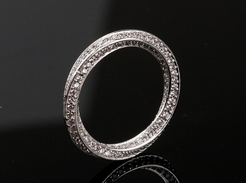 Sterg Sier Full White Sapphire Wedding Band Ring: urious Gift for Women