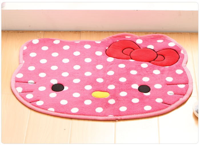 50cmx60cm Hello Kitty Circular Cartoon Bedroom Carpet Coral Fleece Anti