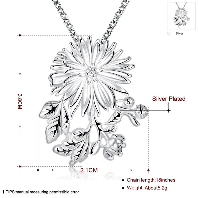 Brand new women's chrysanthemum shape Pendant Necklace sterling silver necklace STSN746,fashion 925 silver necklace factory direct sale