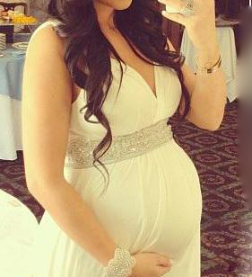 2016-2017 Maternity Wedding Dresses For Pregnant Women Sleeveless Beaded Crystal Rhinestone Empire Chiffon Bridal Gowns Custom Made Dress