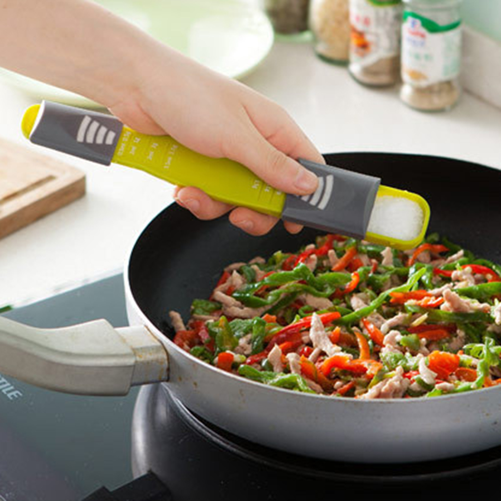 Wholesale- Practical Double End 8-level Adjustable Measuring Spoon with Scale for Kitchen Seasoning High quality