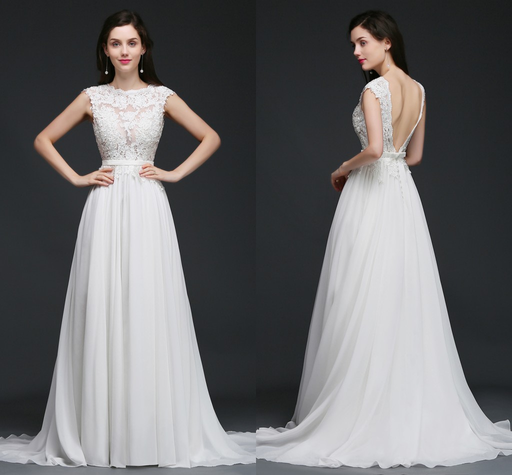 Cheap Flow Chiffon Country Wedding Dresses Lace Top A Line Garden Wedding Gowns Sexy Backless Beach Wedding Party Dresses Robe CPS747, Ivory
Cheap Flow Chiffon Country Wedding Dresses Lace Top A Line Garden Wedding Gowns Sexy Backless Beach Wedding Party Dresses Robe CPS747, Ivory