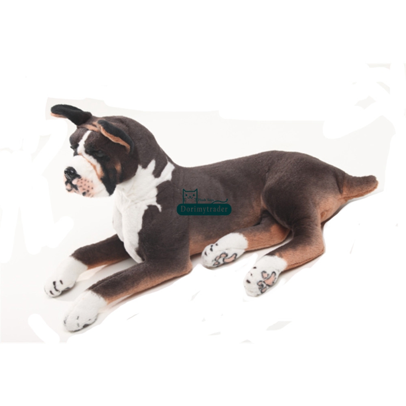 Dorimytrader pop realistic animal Boxer dog plush Toy big stuffed simulation dogs doll gift for children 31inch 80cm DY61895