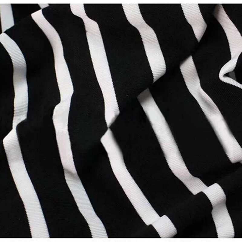 Elegant Women Summer V Neck Dress Black and white stripe Stitching Pencil Dresses Lady Knee-Length Party Bodycon Dress