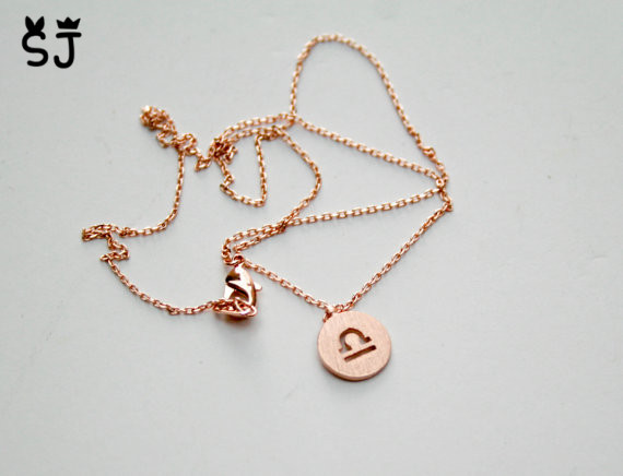 30PCS- N074 Zodiacal Libra Necklace Zodiac Constellations Necklace Horoscope Astrology Signs Necklace Circle Disc Necklaces for Coin Jewelry