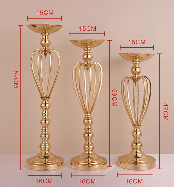 The wedding prop path Gold-plated iron crown vase table vase European style flower ware stage master WQ15