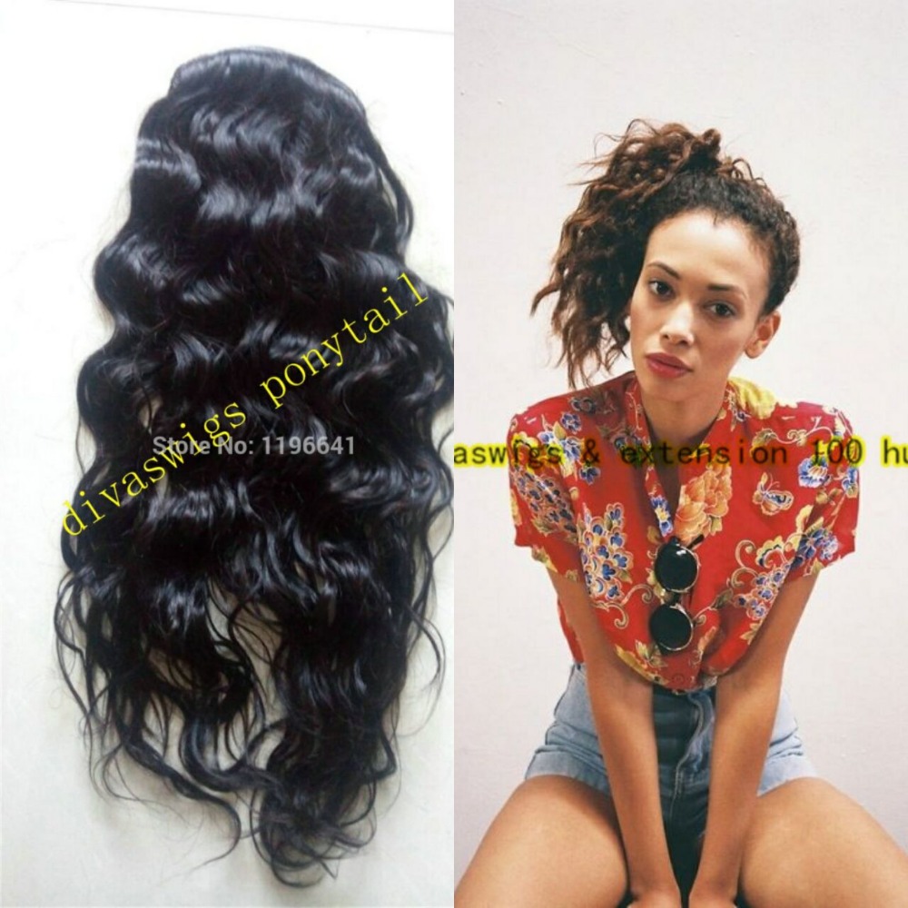Drawstring Pony tail Human Hair Ponytail clip in wet wavy natural Human Hair Ponytail Extensions 120g
Drawstring Pony tail Human Hair Ponytail clip in wet wavy natural Human Hair Ponytail Extensions 120g