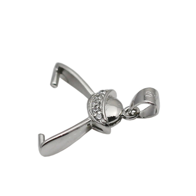 Beadsnice Pendant Clasp Side Hole Pinch Bails 925 Sterling Silver Jewelry Findings Necklace Pendant Making ID 34649