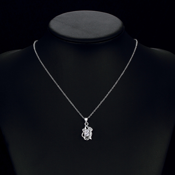 Hot sale fashion flower shape 925 silver Pendant Necklaces STPN067B, best gift white gemstone sterling silver jewelry necklace