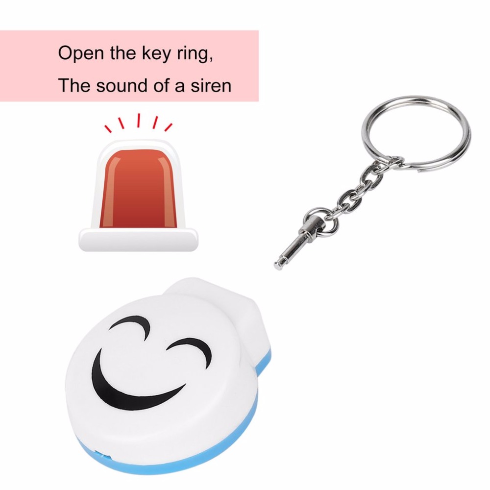 Smile Face Alarm Personal Electronic Panic Alarm Anti-Rape Anti-Attack Alarm Sensor Security Siren Keychain 120dB