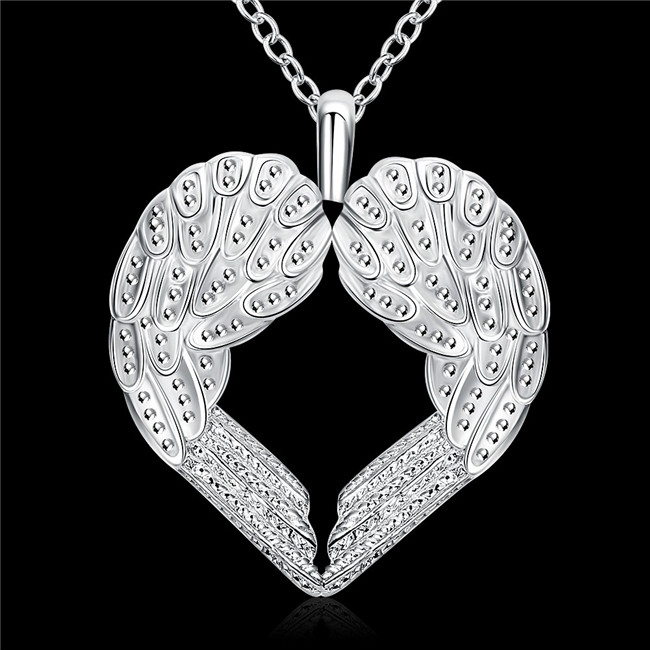 Christmas gift Angel Heart Wings Necklace plated sterling silver necklace STSN357,brand new fashion 925 silver necklace factory direct sale
