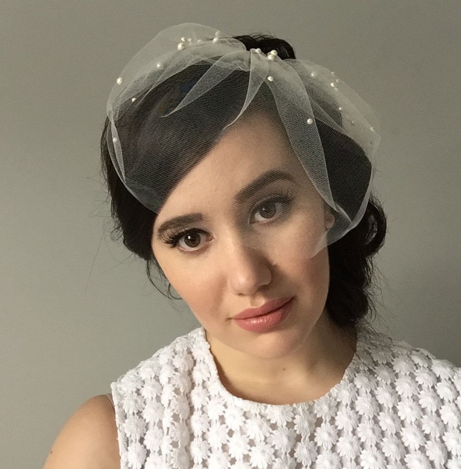 Ivory Birdcage Veils for Bride Short Wedding Veil velo de novia Wedding Accessories Birdcage Bridal Veil white birdcage veil