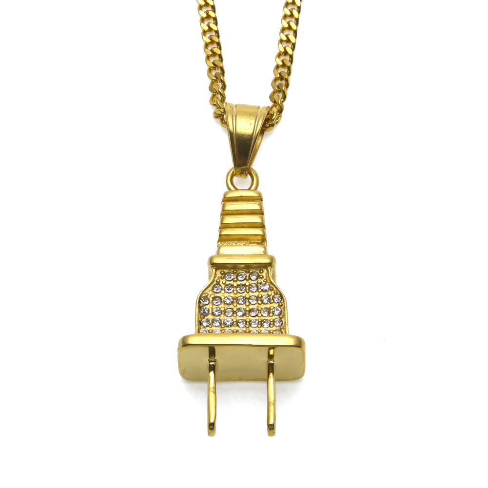 Rhinestone Plug Pendant Necklace Hip Hop Rock Punk Socket Electrical Plug Shape Boyfriend Lovers Birthday Gifts, Silver
Rhinestone Plug Pendant Necklace Hip Hop Rock Punk Socket Electrical Plug Shape Boyfriend Lovers Birthday Gifts, Silver