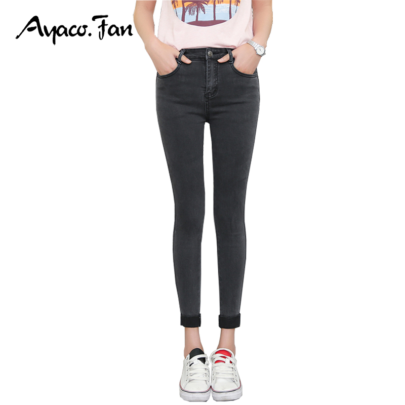 Wholesale-2017 Spring Autumn Women Ankle-Length Cuffs Black Jeans Students Stretch Skinny Female Slim Pencil Pants Denim Ladies Trousers, Grey
Wholesale-2017 Spring Autumn Women Ankle-Length Cuffs Black Jeans Students Stretch Skinny Female Slim Pencil Pants Denim Ladies Trousers, Grey