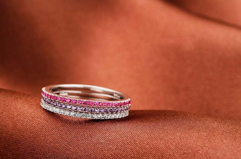 Victoria Wieck Jewelry Pure 100% Sterling Sier Ruby CZ Dia Gemstones Party Single Women Wedding Engagement Band Ring Gift