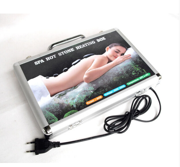 16Pcs/set Massage Stones Lava Set Spa Rock Basalt Stone with Heater Box