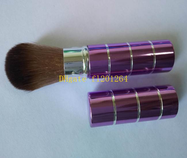 50pcs/lot Women Girls Metal Retractable Dome Blush Brush Aluminum Eyeshadow Brushes Make-up Brush Cosmetic Makeup Tools
