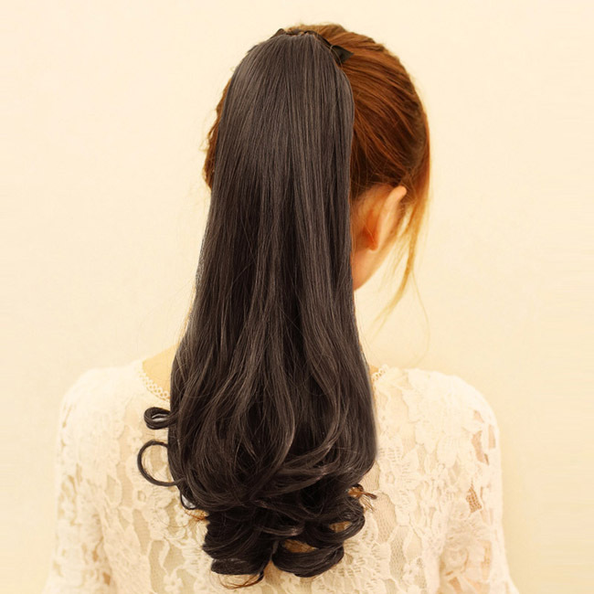Wholesale-Free Shipping Curly Make Up Women Big Horsetail Synthetic New Clip in Ponytail Hairpiece Hair Extension Hair Piece Pony#L04026