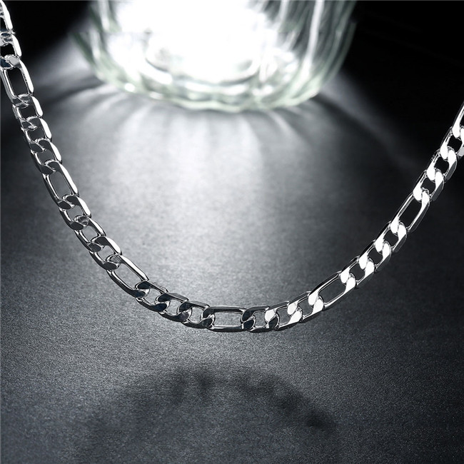 Hot sale flat three men a necklace sterling silver plate necklace STSN032,fashion 925 silver Chains necklace factory sale christmas gift