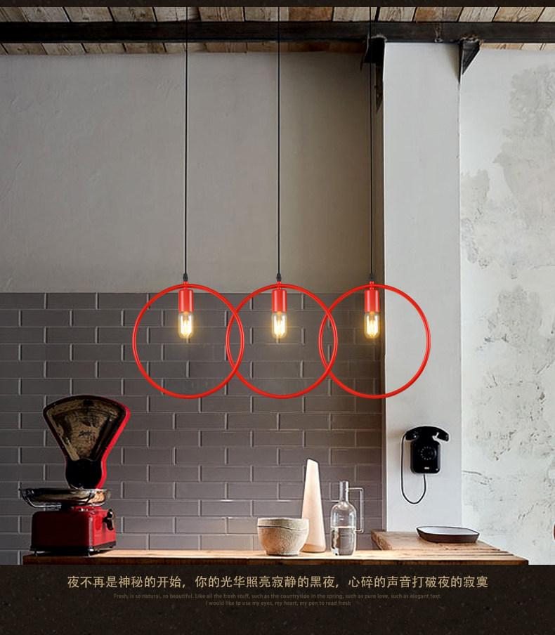 Hot New Simple Geometric Pendant Light Iron Loft Creative Minimalist Lamp Industrial Vintage LED Pendant Lights