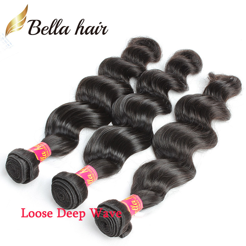 Bella Brazilian Hair 8-34 inch Unprocessed Human Hair Bundles Bone Straight Body Wave Loose Deep Curly Water Wave Natural Wave Hair Slay Extensions Ju