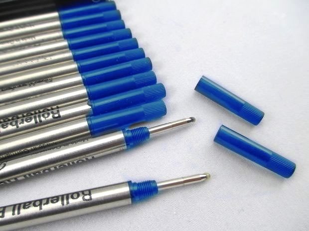 High Quality (10 pieces/lot ) 0.7mm black / biue refill for Roller ball pen stationery write smooth pen accessories