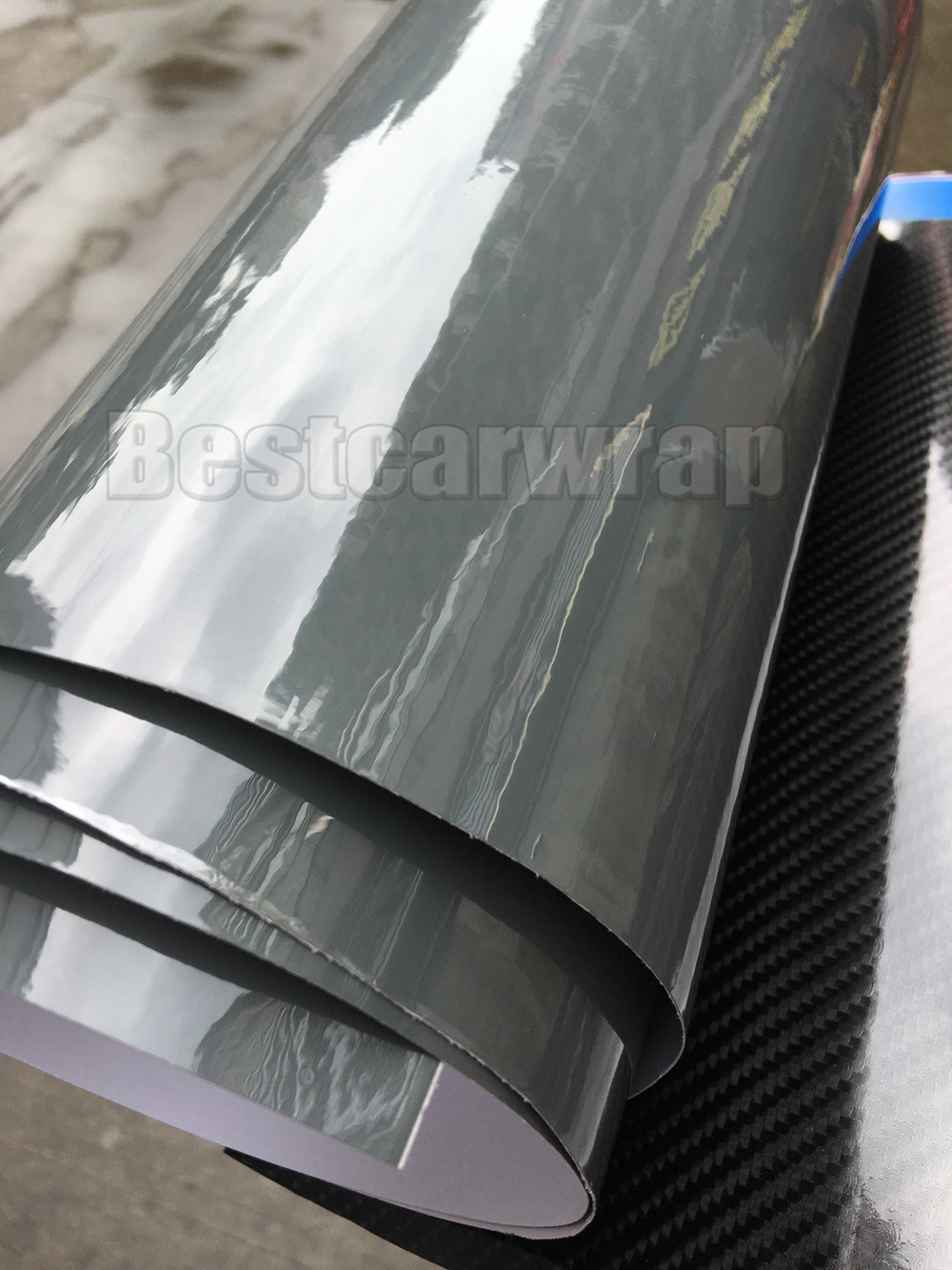 Nardo Gray Gloss Vinyl wrap For Car Wrap Film Covering with air Free Vehicle / Motorcyles / boat Wrapping Size:1.52*20M/Roll 5x66ft