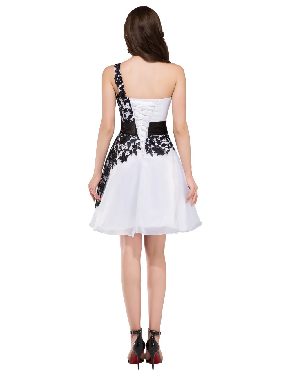 White Lace Cocktail Dresses Sexy One Shoulder Robe De Cocktail 2016 Karin Vestido Cocktel Short Cocktail Dress