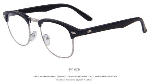 Classic Retro Clear Lens Nerd Frames Glasses Fashion Men Women Eyeglasses Vintage Half Metal Eyewear Frame