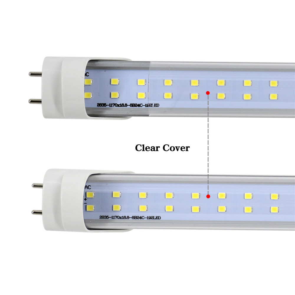 Stock In US + bi pin 4ft led t8 tubes Light 18W 22W 28W 60W 80W Double Rows T8 Replace regular Tube AC 85-265V