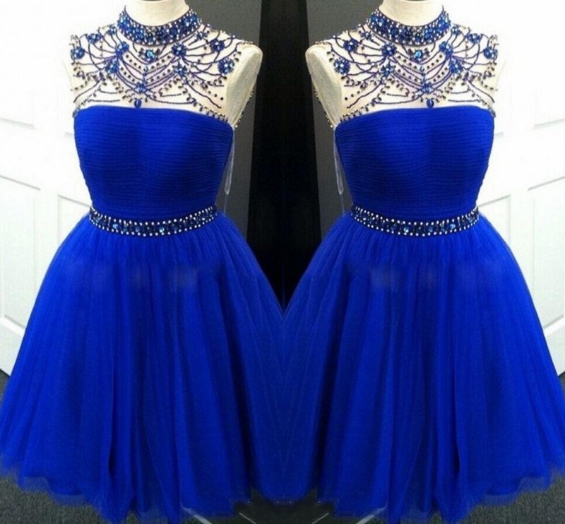 2016 Royal Blue High Neck Homecoming Dress Sleeveless Beading Ball Gown Party Dresses Keen Length Girls Cocktail Prom Dresses, Water melon
2016 Royal Blue High Neck Homecoming Dress Sleeveless Beading Ball Gown Party Dresses Keen Length Girls Cocktail Prom Dresses, Water melon
