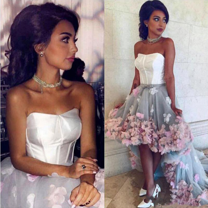 White And Gray Bodice High Low Prom Dresses Lace Up Colorful Applique Sweep Train Evening Gowns South African Strapless Formal Party Dresses, Light sky blue
White And Gray Bodice High Low Prom Dresses Lace Up Colorful Applique Sweep Train Evening Gowns South African Strapless Formal Party Dresses, Light sky blue