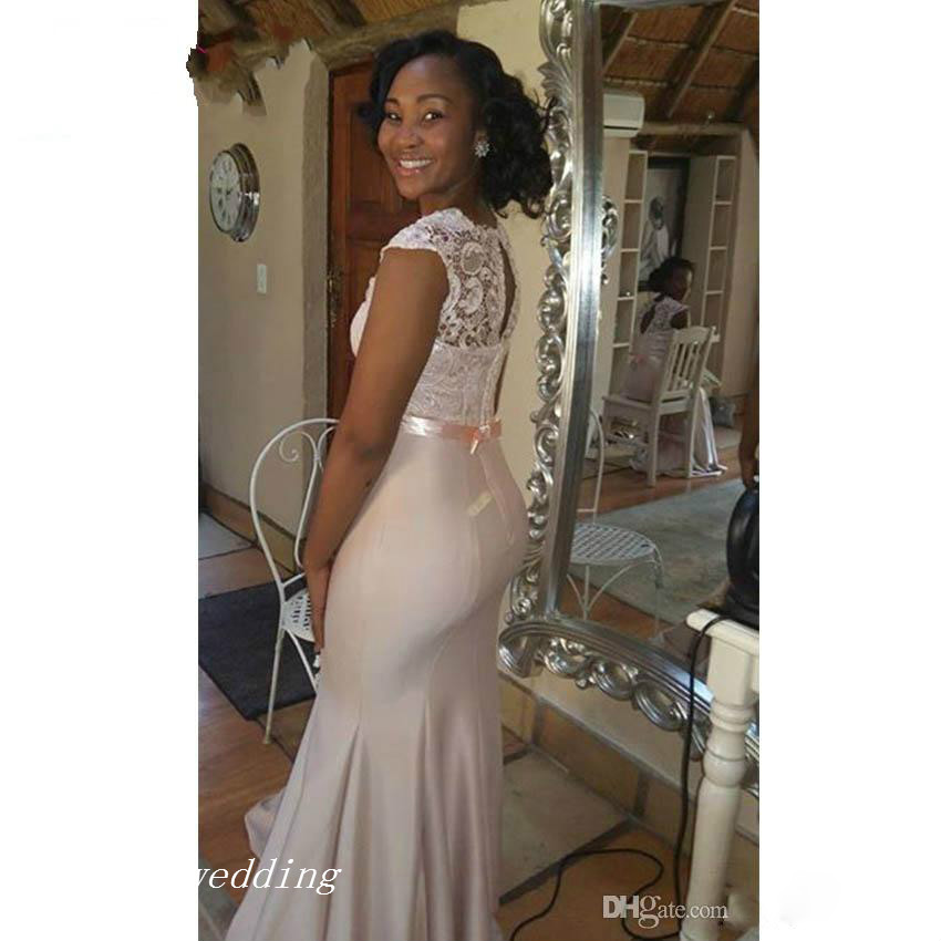 2019 New Arrival Bridesmaid Dress Lace Black Girls Women Wear Formal Maid of Honor Dress For Wedding Party Gown Prom Evening Dress