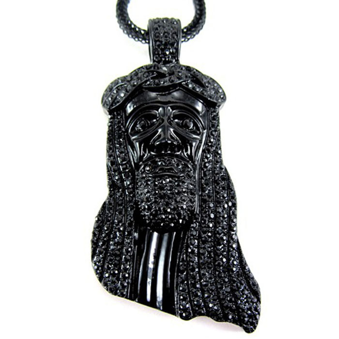 2024 New Iced Out JESUS Face Pendants with 32" Franco Rope Chain HipHop Style Necklace Gold silver Plating Hip hop jewelry Necklace