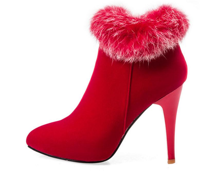2016 new winter fur boots and high-heeled boots warm cashmere pointed marriage, Black
2016 new winter fur boots and high-heeled boots warm cashmere pointed marriage, Black