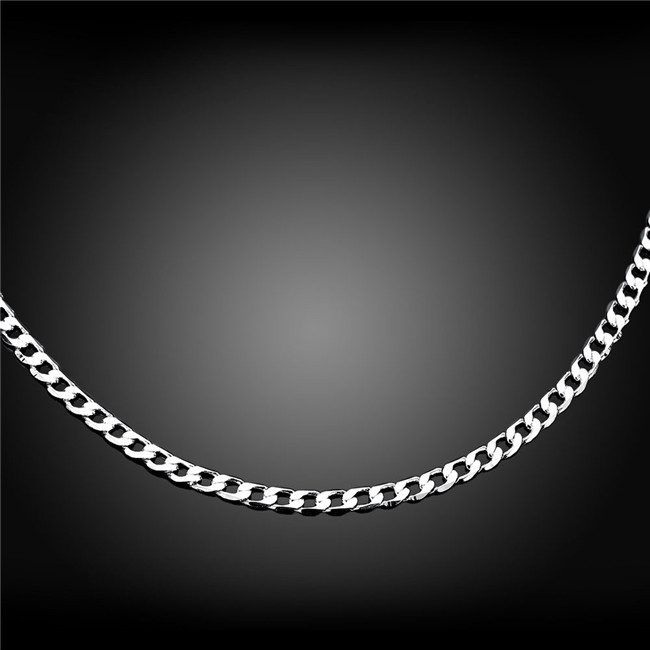 Best gift 4MM Sideways Necklace sterling silver plate necklace STSN132,discount fashion 925 silver Chains necklace factory direct sale