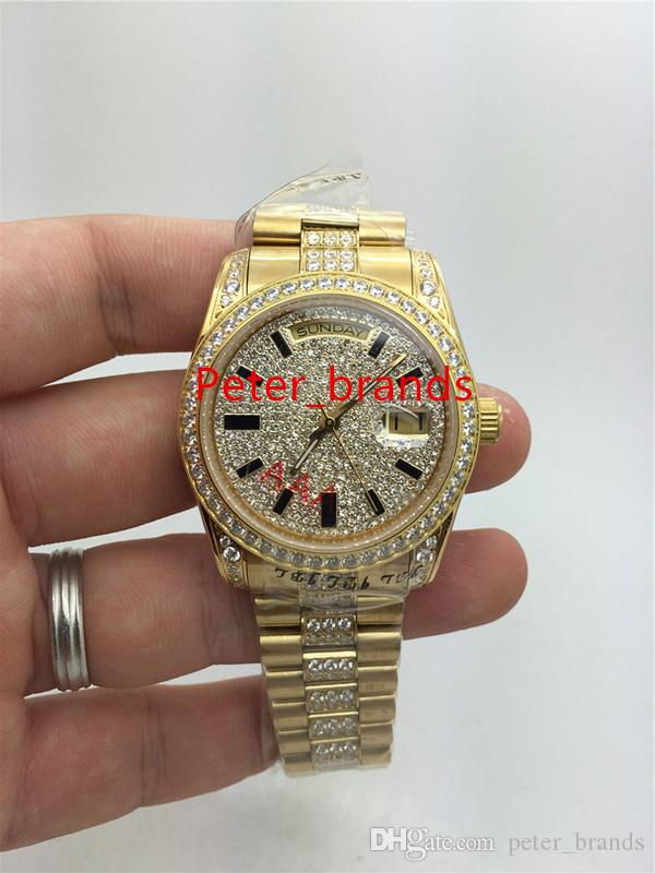 Free shipping automatic luxury mens diamonds wristwatch daydate yellow gold case 36mm stone strap brand watches
Free shipping automatic luxury mens diamonds wristwatch daydate yellow gold case 36mm stone strap brand watches