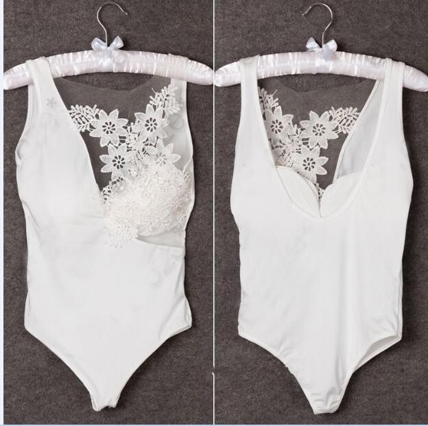 Wholesale-Womens Sexy Bodysuit Bra Crochet Mesh Sheer Lace Sleeveless Tops Blouse