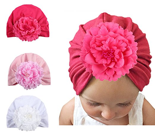 Baby Girl Soft Cotton Beanie Infant Floral Knot Cap Hospital Hat Kid Headwarp Turban Brand New HJ122
