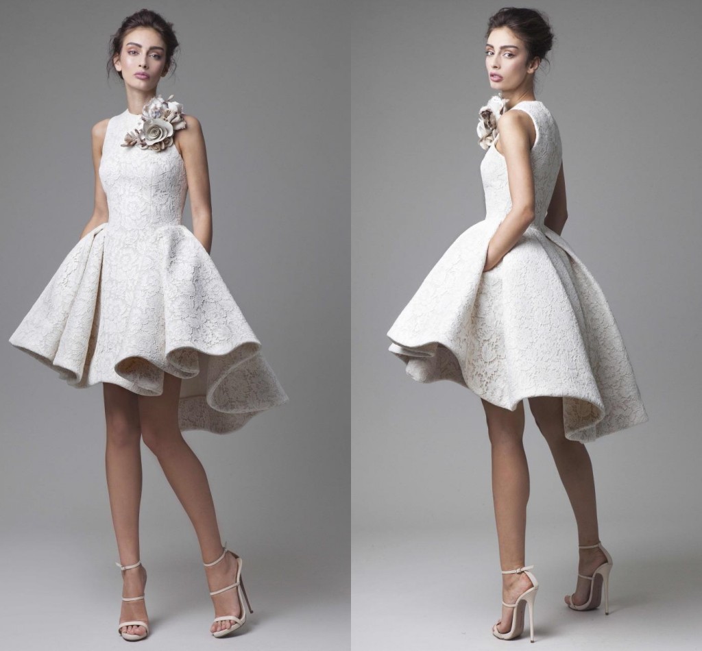 Lace Wedding Dresses Krikor Jabotian Jewel Sleeveless High Low Wedding Dresses Short A-Line Beach Bridal Gowns With Flower, Same as image
Lace Wedding Dresses Krikor Jabotian Jewel Sleeveless High Low Wedding Dresses Short A-Line Beach Bridal Gowns With Flower, Same as image
