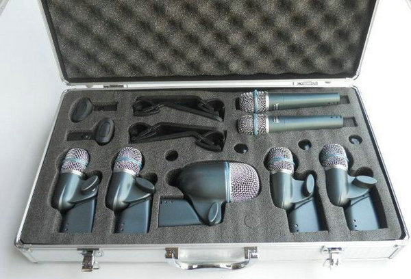 Sale Free Shipping!! Top Quality Durable! Professional BETA DMK7 Wired Drum Microphone 2pcs 57A ,1pc 52A, 4pcs 56A BETADMK7 microfone