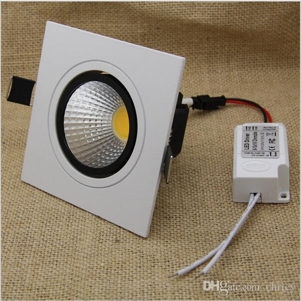 Square recessed led dimmable Downlight COB led down lights 7W/9W/12W/15W LED spotlight decoration Ceiling Lamp AC85-265V