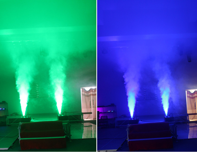 On the new color 1500 watt steam jet column hood smoke machine with remote control electronic disco bar stage lights
