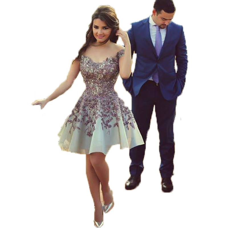 Said mhamad Arabic Muslim Couple Prom Dress High Quality Cute Lace Off The Shoulder Mini Pageant Special Occasions Party Gown