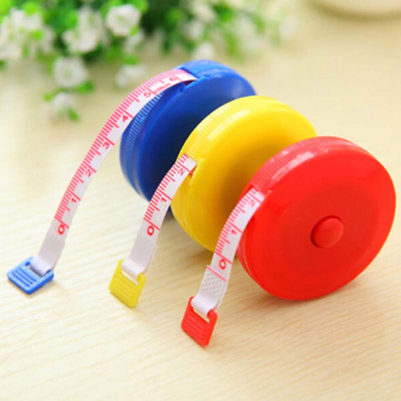 Portable 10pcs New Retractable Ruler Tape Measure 60 inch Sewing Cloth Dieting Tailor 1.5M Plastic Soft Flat Tape Measure Tools