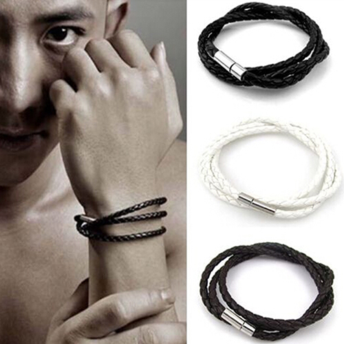 Wholesale-Men's Women's Faux Leather Interlaced Cuff Bangle Multilayer Wristband Bracelet
Wholesale-Men's Women's Faux Leather Interlaced Cuff Bangle Multilayer Wristband Bracelet