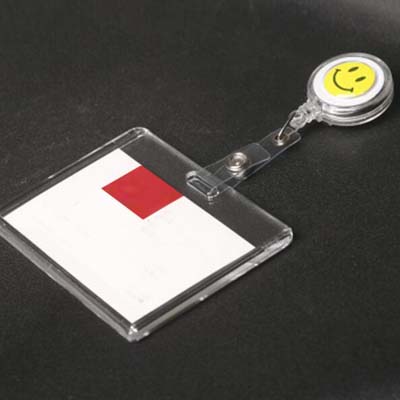 High Quality 5pcs Acrylic Business ID Badge With Retractable Badge Reel Horizontal Style Badge Lanyard School Office Supplies Papelaria
