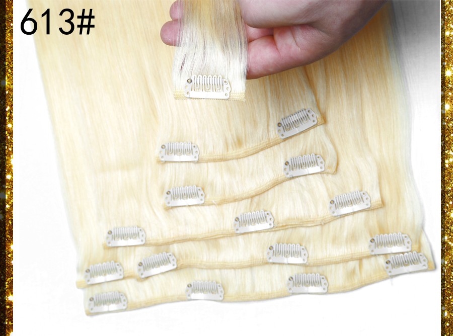 Popular Color light blonde 613# Remy Clip In Human Hair 100g 120g 140g 160g 180g 7/8/10pcs Virgin Brazilian straight Clip In Hair Extensions, 613# 7pcs 70g/set
Popular Color light blonde 613# Remy Clip In Human Hair 100g 120g 140g 160g 180g 7/8/10pcs Virgin Brazilian straight Clip In Hair Extensions, 613# 7pcs 70g/set
