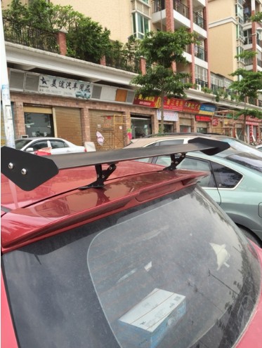 Fit Hatchback Car Rear Spoiler Wings Universal No Need Drilling Black